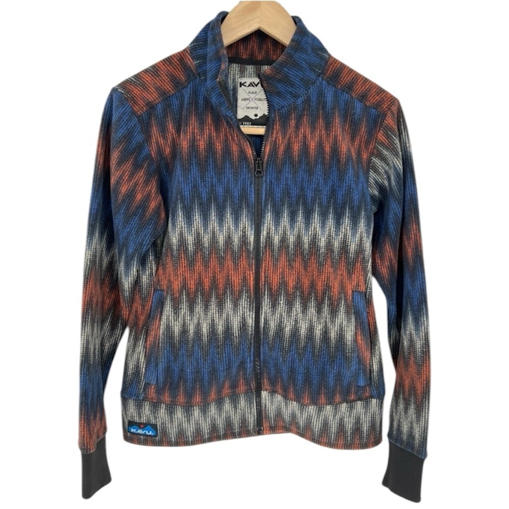KAVU Aztec style print zip up sweater‎ jacket Size XS